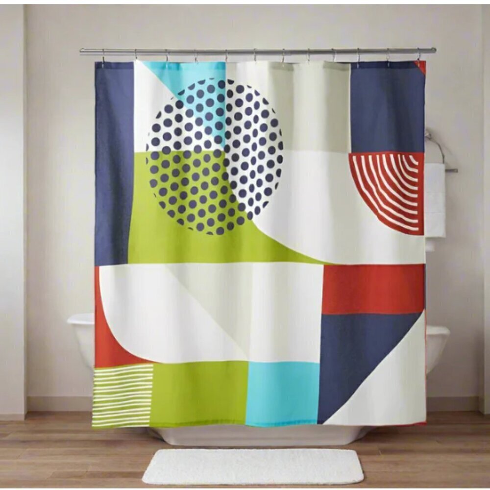 Arren Williams Shower Curtain Cotton Modern Abstract 72x72 Oeko-Tex Multicolor